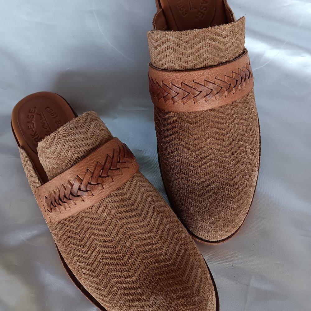 New Kork Ease Mabie Brown Leather & Suede Slip on Shoes Mules Women's Size 9 M